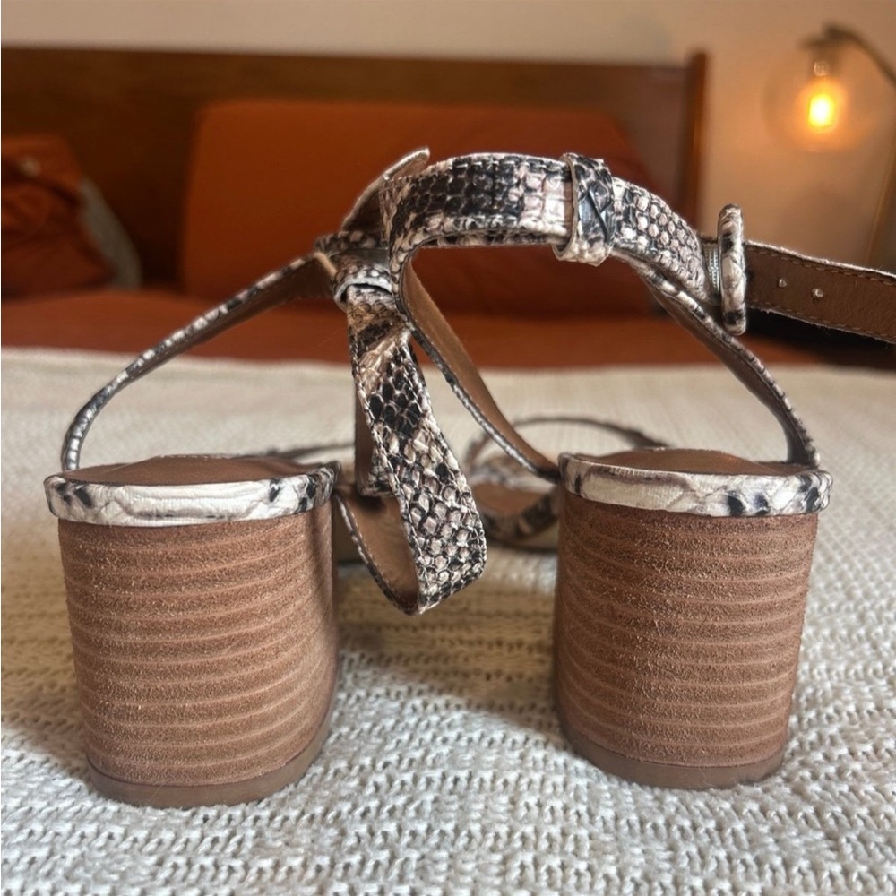 Steve Madden Snake Print Ankle Strap Sandals - Picture 4 of 7